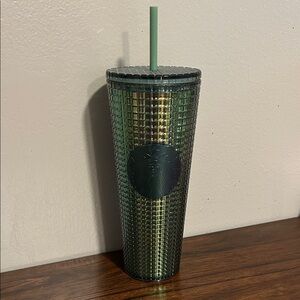 Starbucks 24oz Iridescent Green Tumbler with Lid and Straw